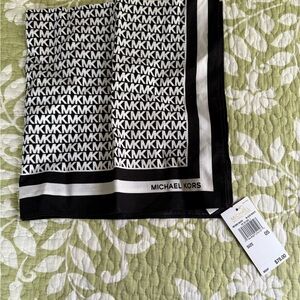 Michael Kors Black and White Logo Scarf